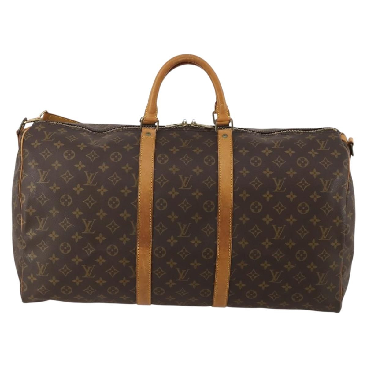 Louis Vuitton Keepall Bandoulière Canvas Brown Canvas Travel Bag Bag (Pre-Owned)