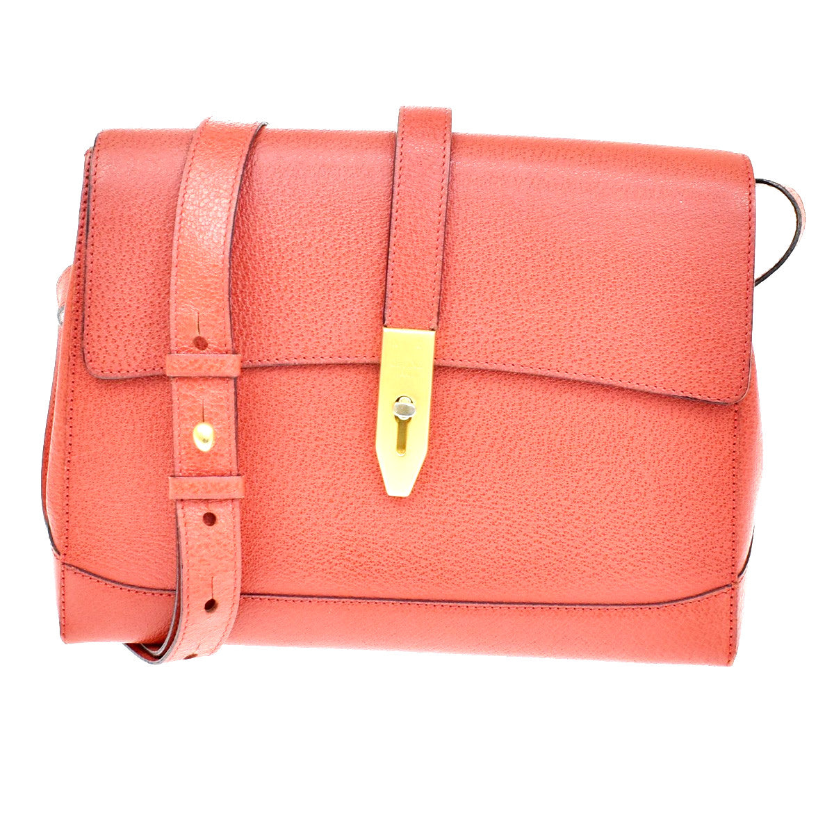 Celine Shoulder Leather Red Leather Shoulder Bag Bag (Pre-Owned)