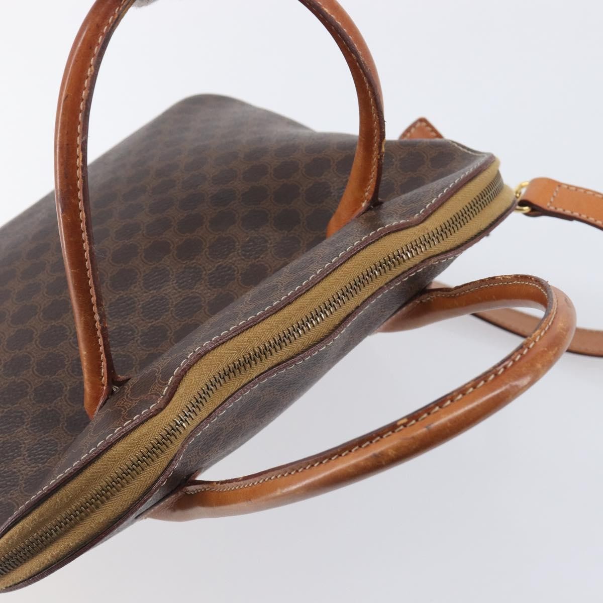 Celine Macadam Leather Brown Canvas Tote Bag Bag (Pre-Owned)