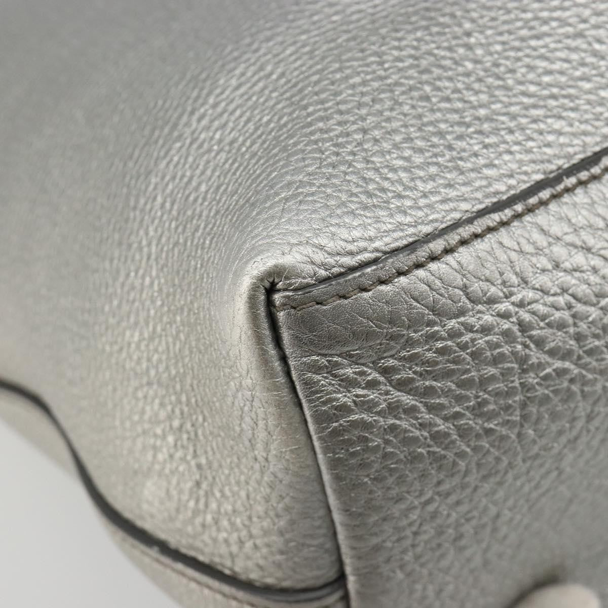 Prada Vintage Tote Leather Silver Leather Tote Bag Bag (Pre-Owned)
