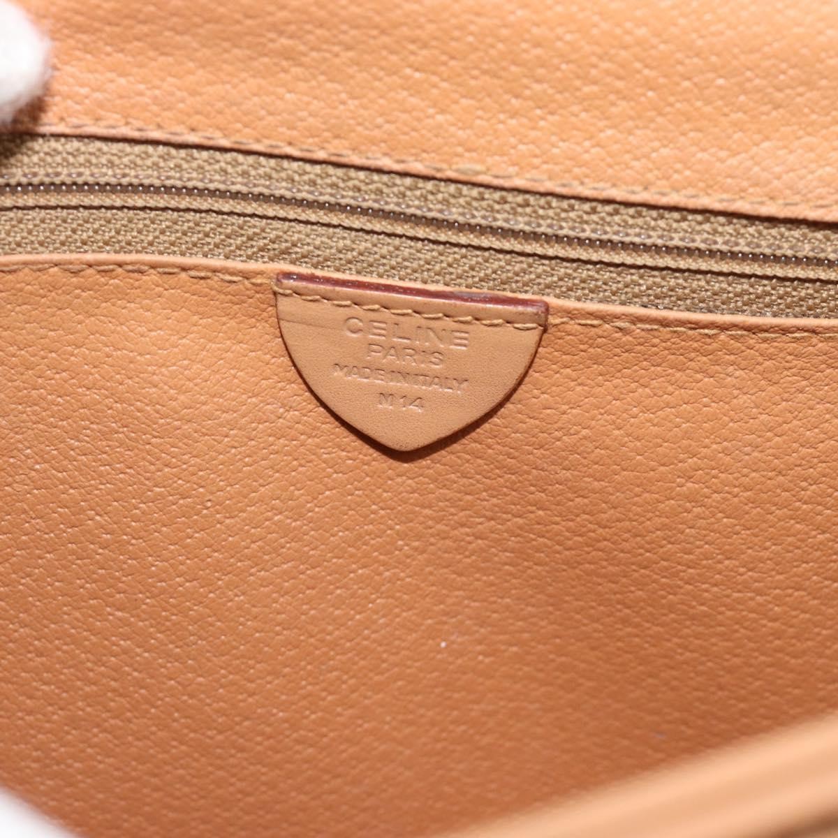 Celine Vintage Macadam Canvas And Leather Brown Canvas Shoulder Bag Bag (Pre-Owned)