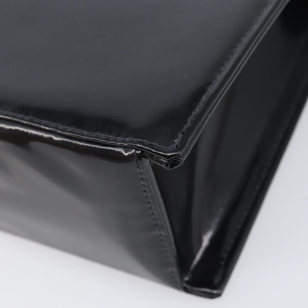Chanel Chain Handle Leather Black Patent_Leather Tote Bag Bag (Pre-Owned)
