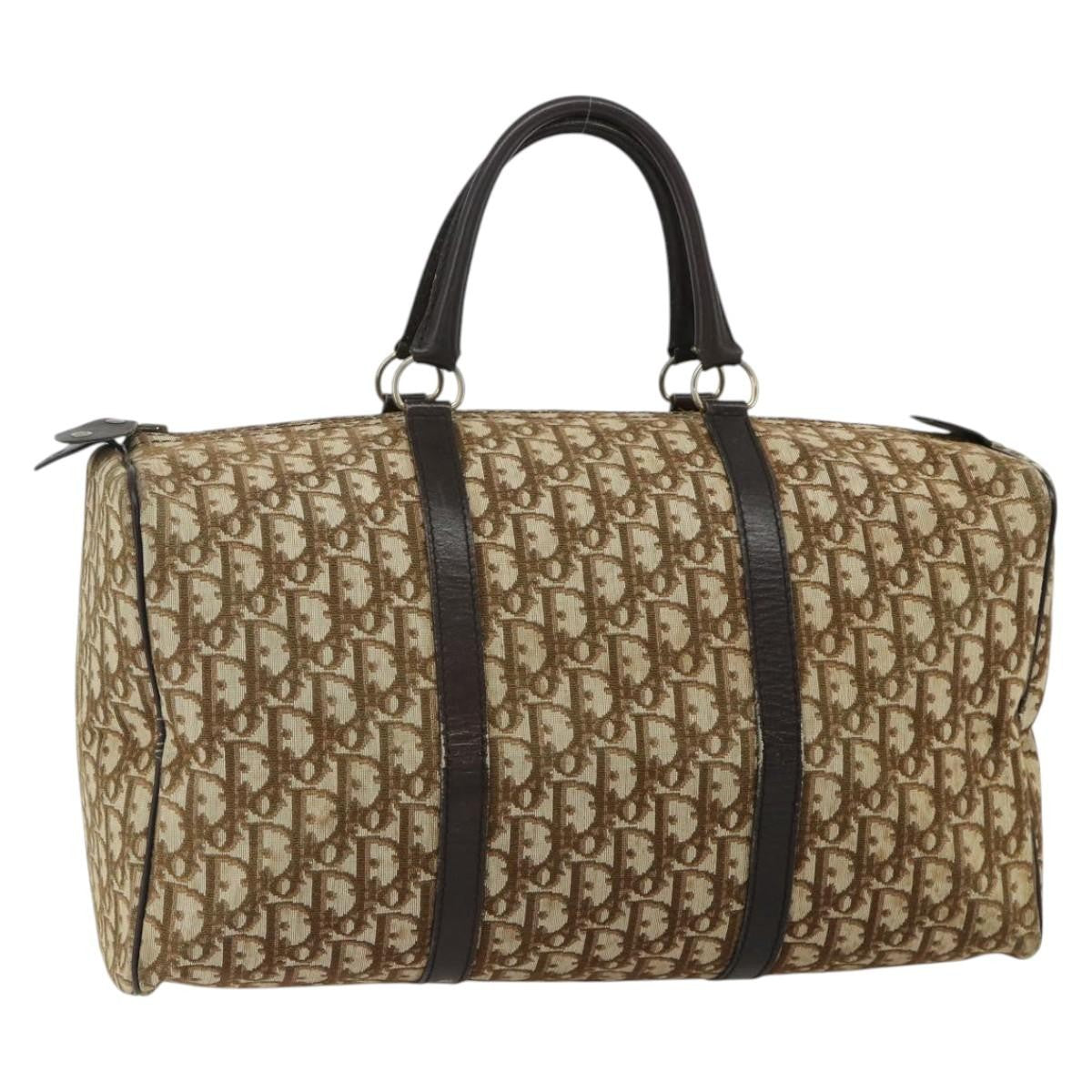 Christian Dior Vintage Trotter Canvas Brown Canvas Handbag (Pre-Owned)