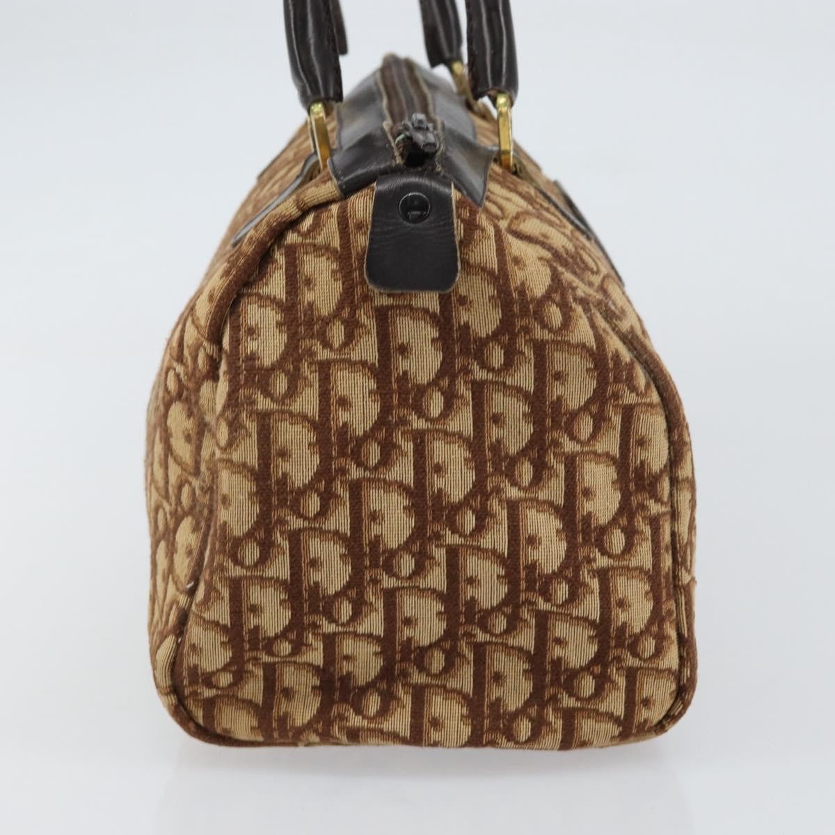 Christian Dior Vintage Cd Trotter Canvas Brown Canvas Handbag (Pre-Owned)