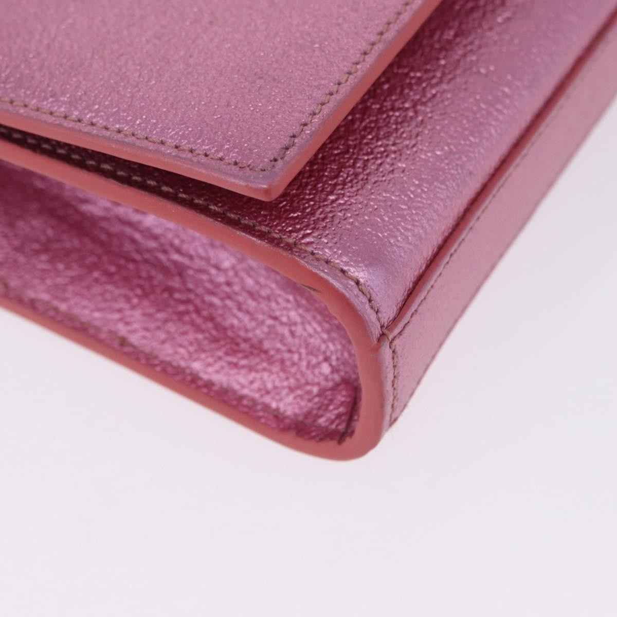 Saint Laurent Classic Monogram Metallic Leather Pink Leather Crossbody Bag Bag (Pre-Owned)
