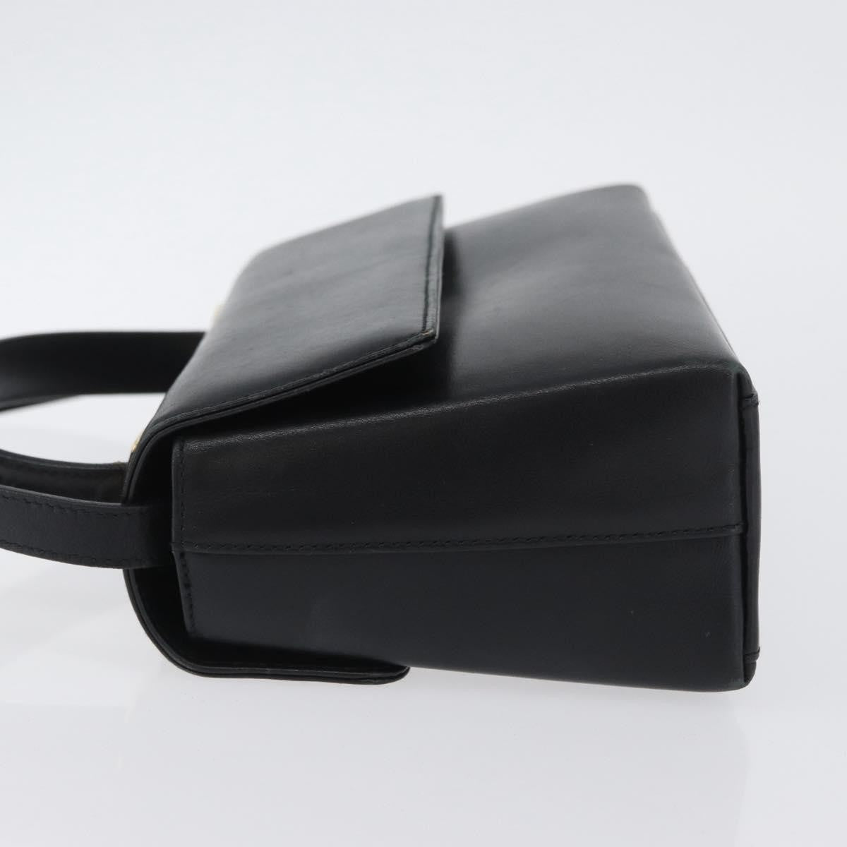 Salvatore Ferragamo Vintage Leather Black Leather Handbag (Pre-Owned)