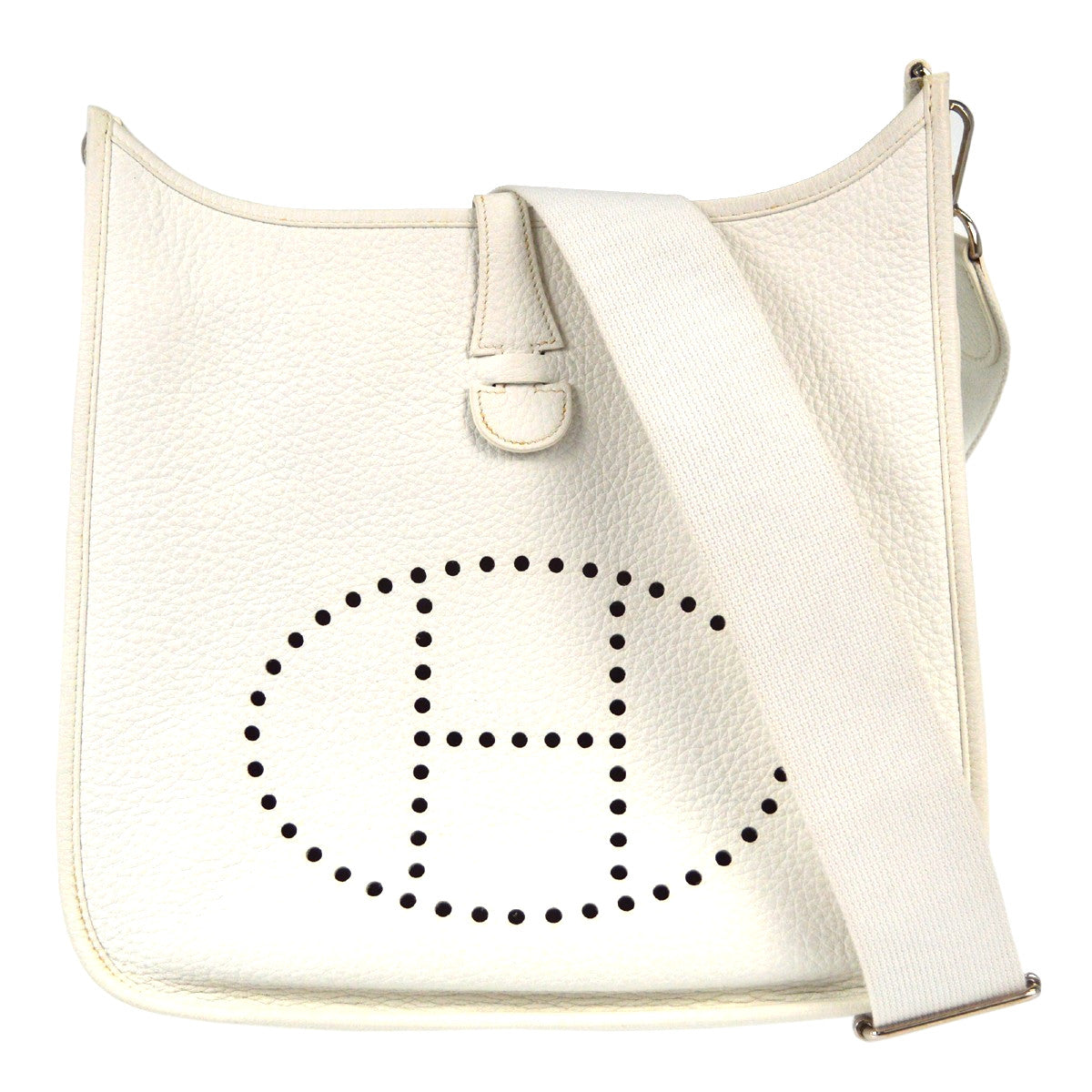 Hermes Evelyne Bag Gen Iii Epsom White Leather Shoulder Bag Bag (Pre-Owned)