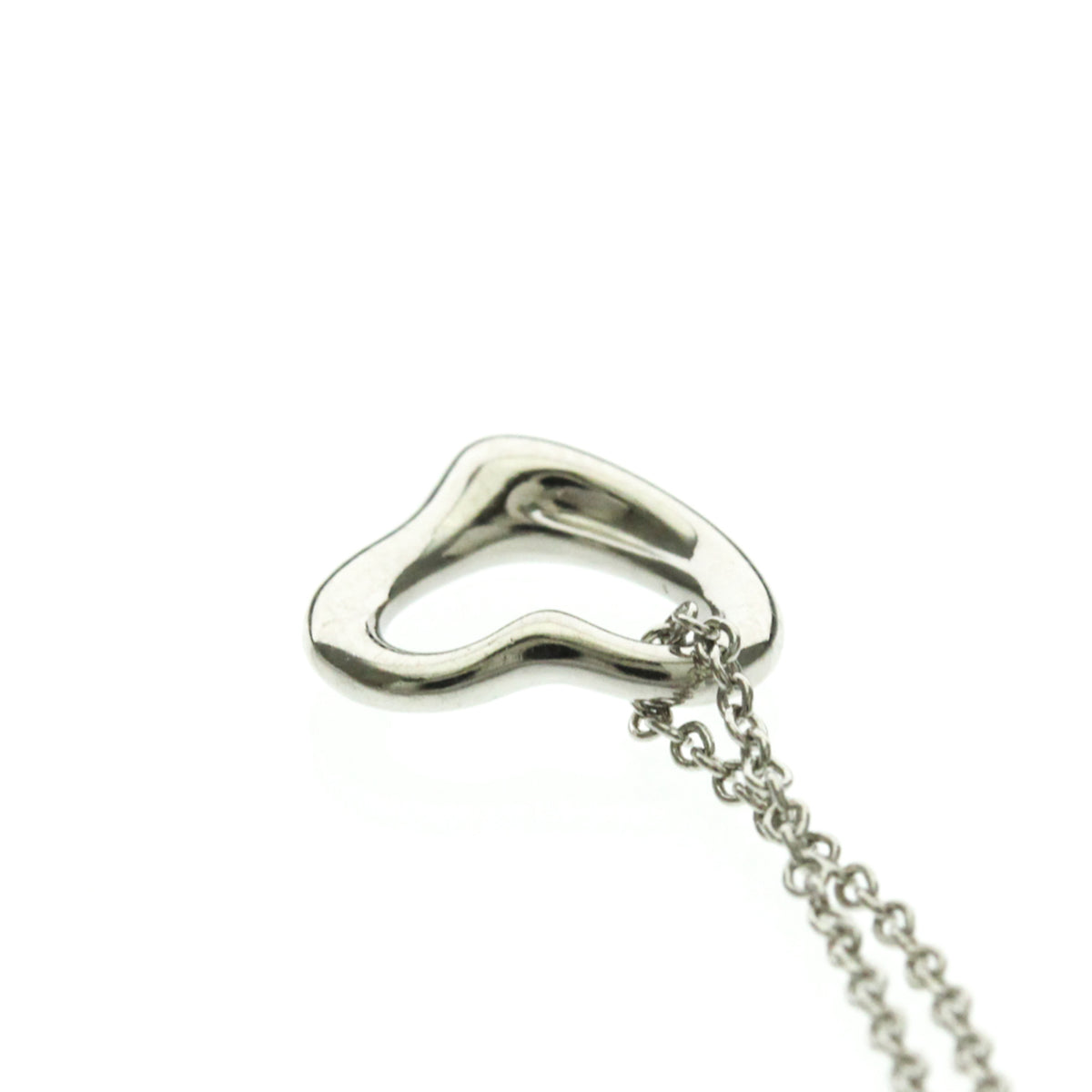 Tiffany & Co. Elsa Peretti Open Heart Pendant Platinum Silver Platinum Necklace Jewelry (Pre-Owned)
