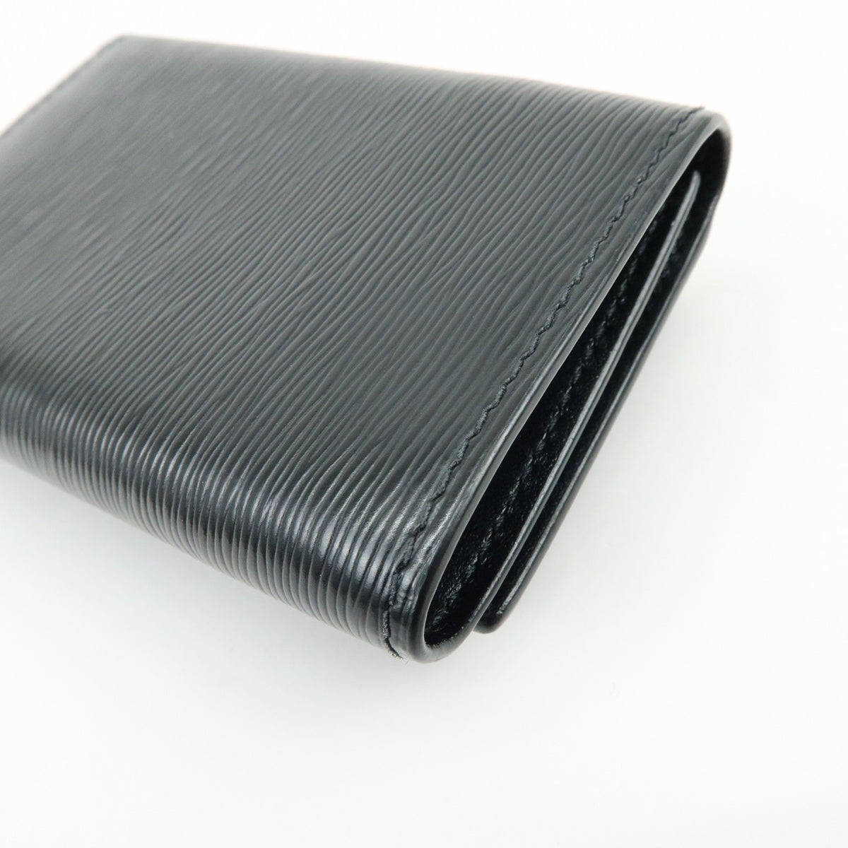 Prada Envelope Trifold Saffiano Leather Black Leather Wallets Accessory (Pre-Owned)