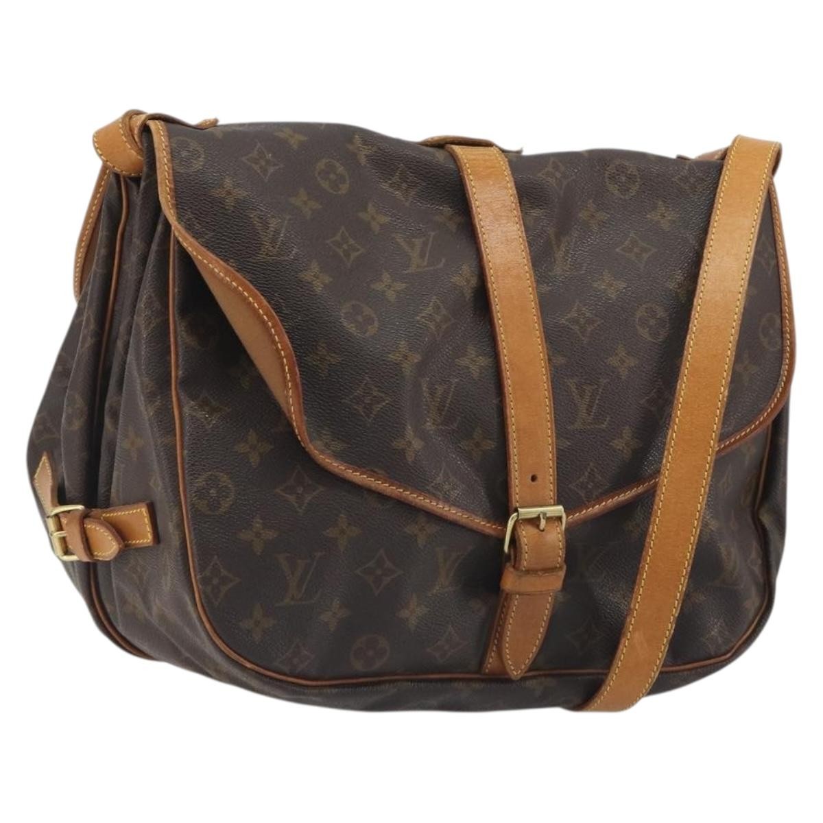 Louis Vuitton Saumur Monogram Brown Canvas Shoulder Bag Bag (Pre-Owned)