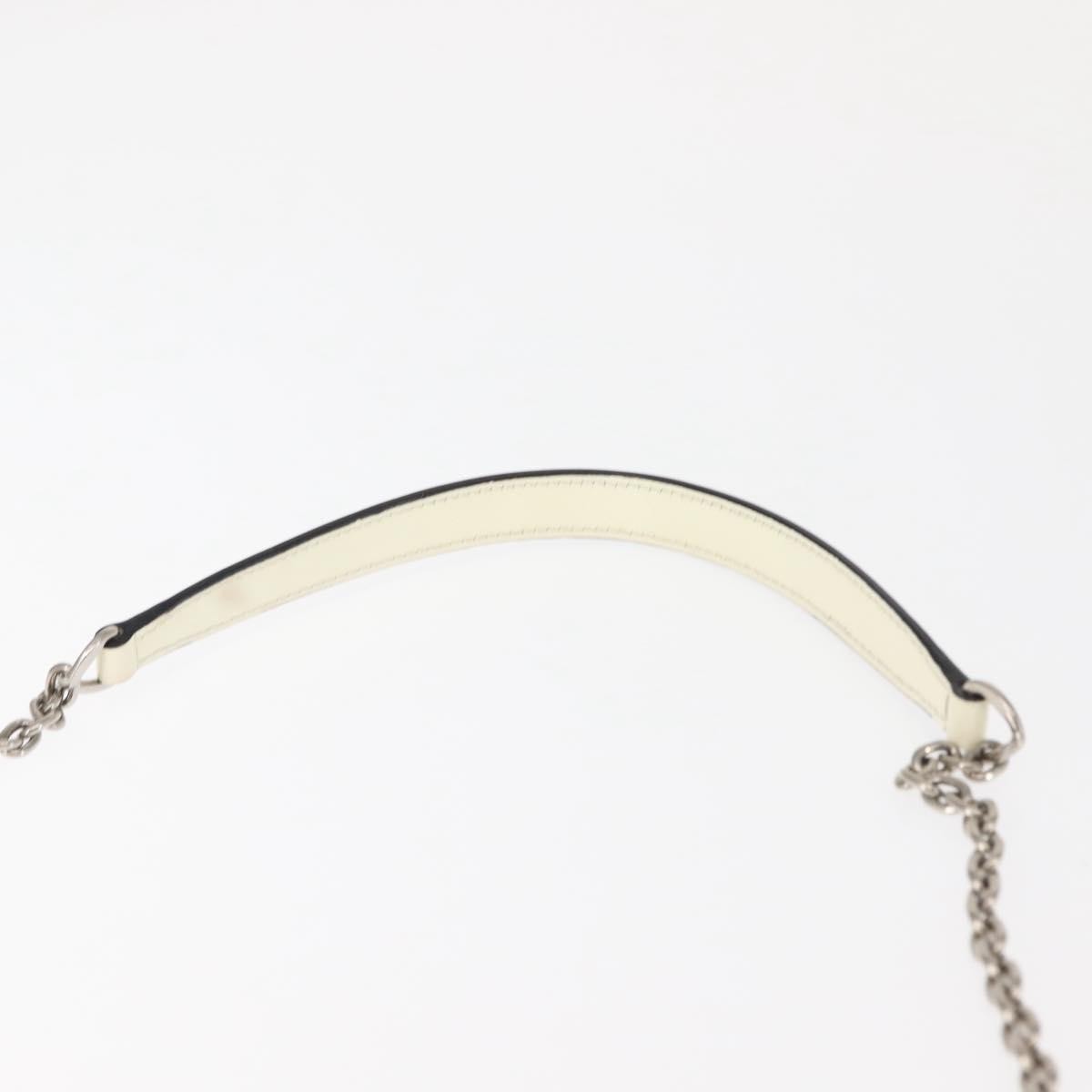 Prada Chain Crossbody Bag Vernice Saffiano Leather White Leather Shoulder Bag Bag (Pre-Owned)
