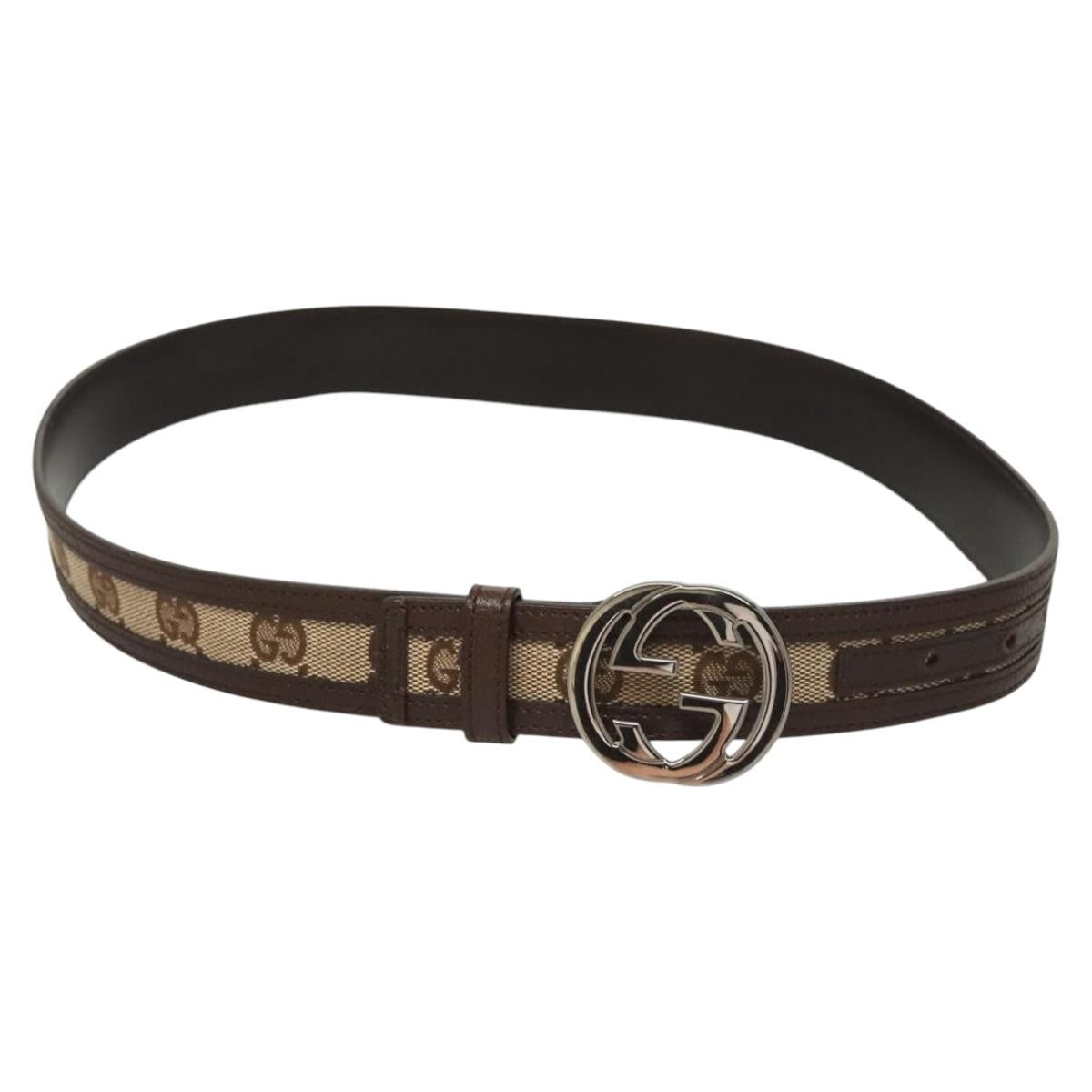Gucci Interlocking G Belt Gg Canvas Beige Canvas Belts Accessory (Pre-Owned)