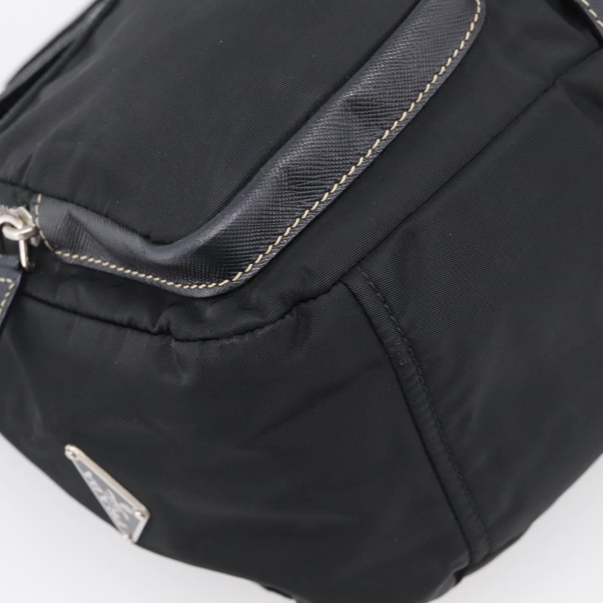 Prada Double Pocket Messenger Tessuto Black Nylon Handbag (Pre-Owned)