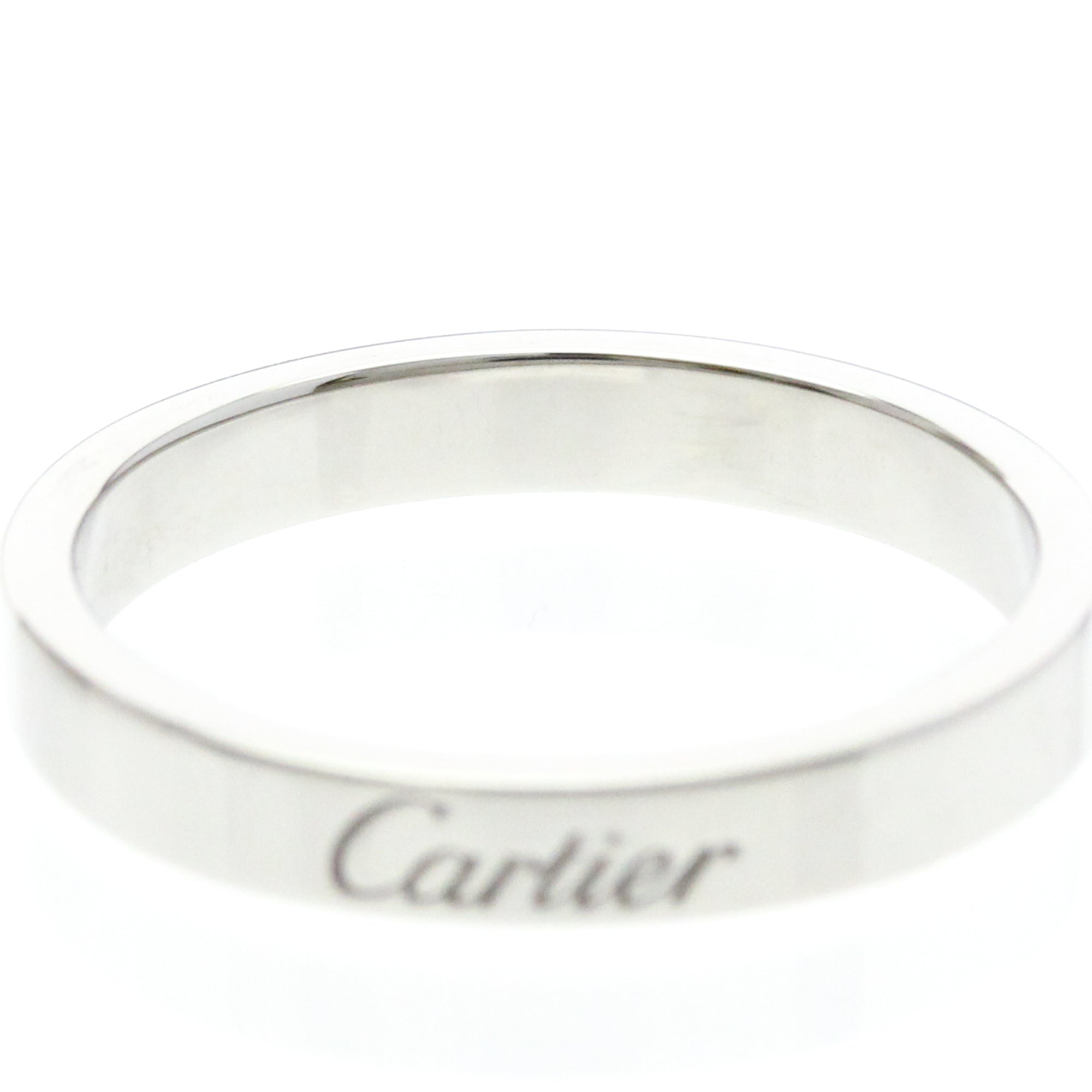 Cartier C De Cartier Wedding Band Platinum Silver Platinum Ring Jewelry (Pre-Owned)