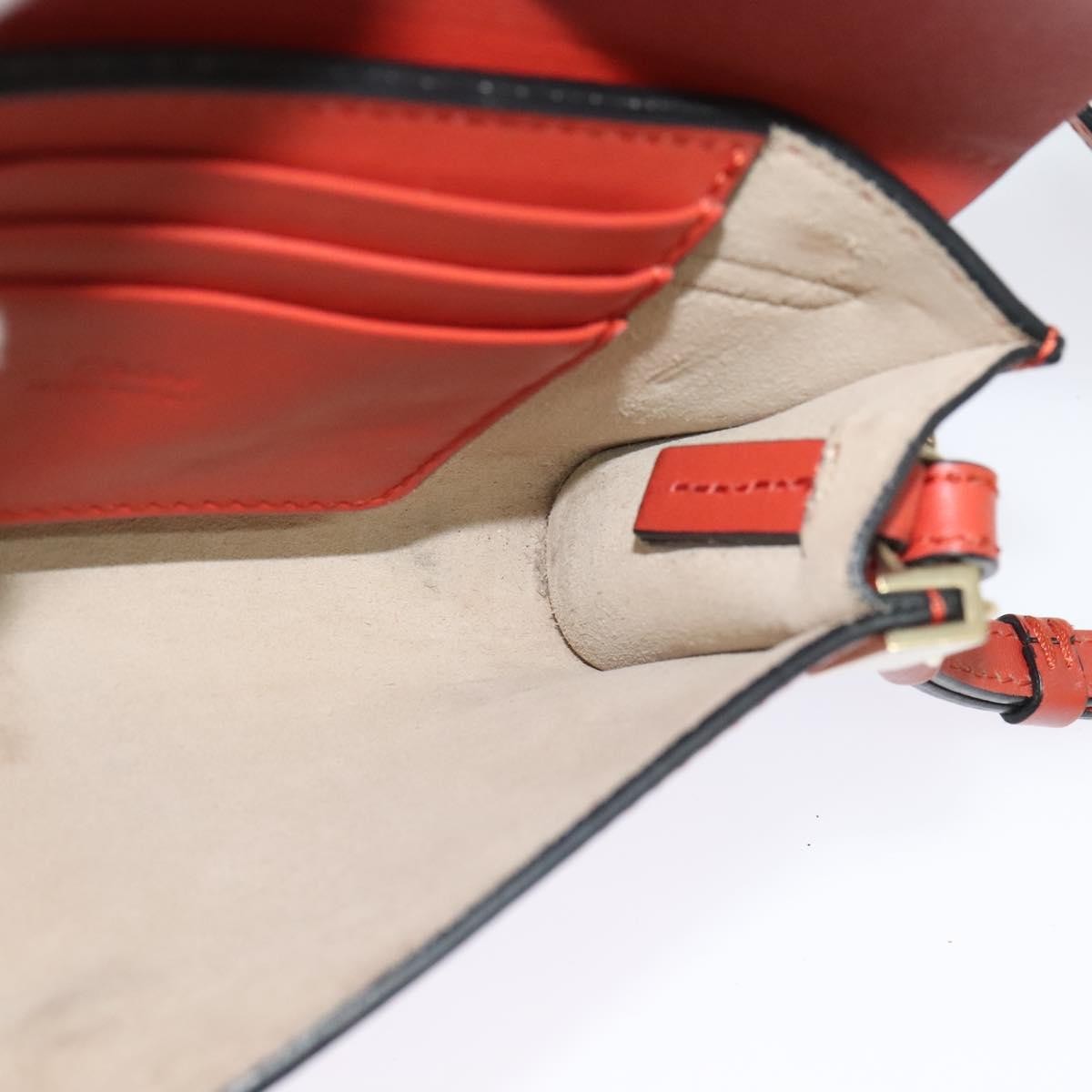 Chloe Faye Leather And Suede Red Leather Shoulder Bag Bag (Pre-Owned)
