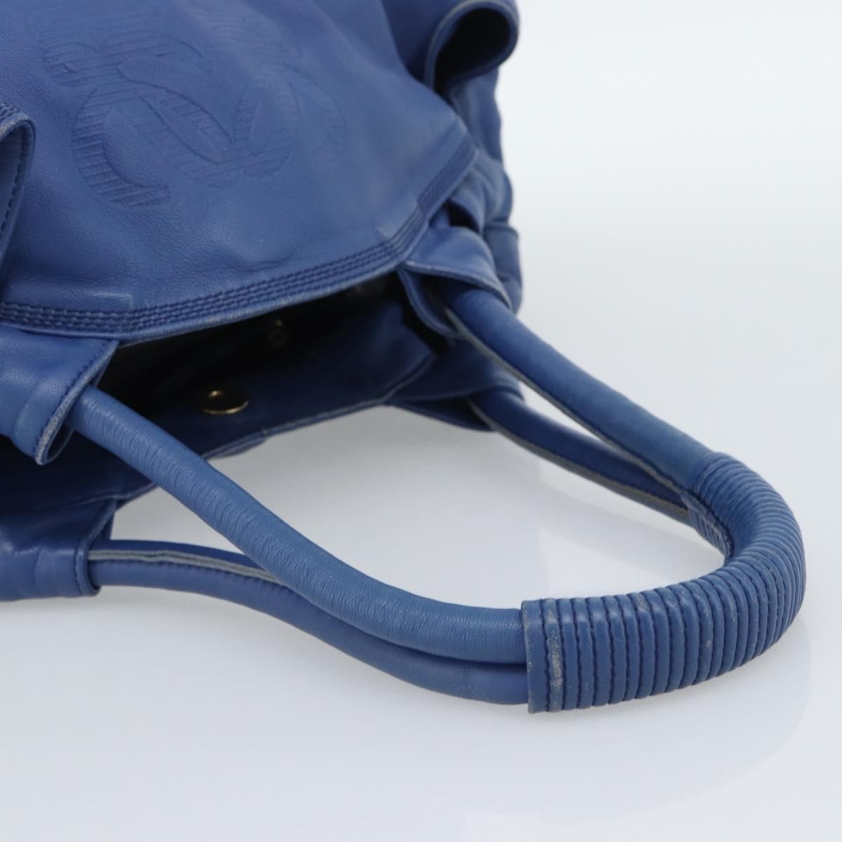 Loewe Anagram Logo Nappa Aire Hand Leather Blue Leather Handbag (Pre-Owned)