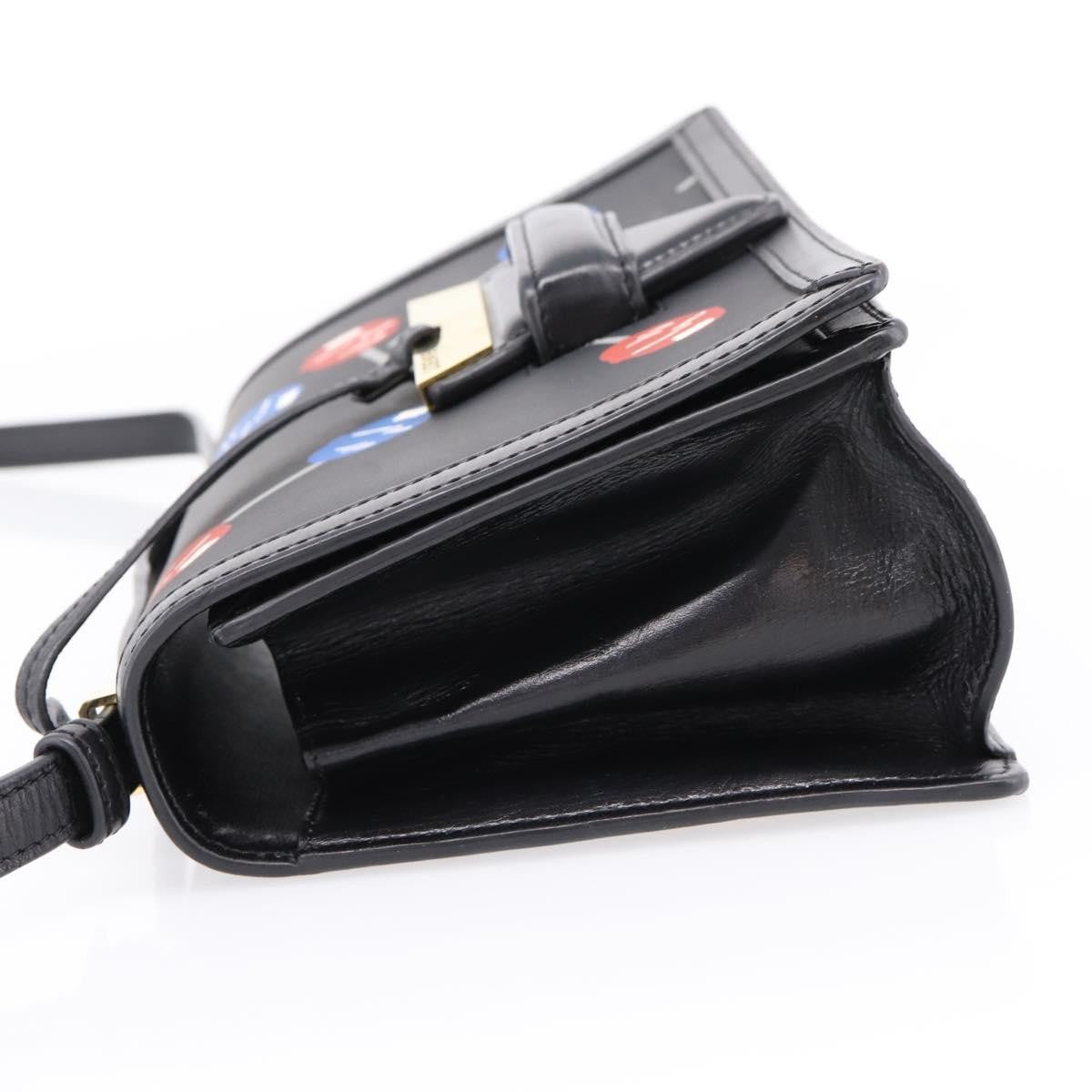 Loewe Barcelona Printed Leather Black Leather Shoulder Bag Bag (Pre-Owned)