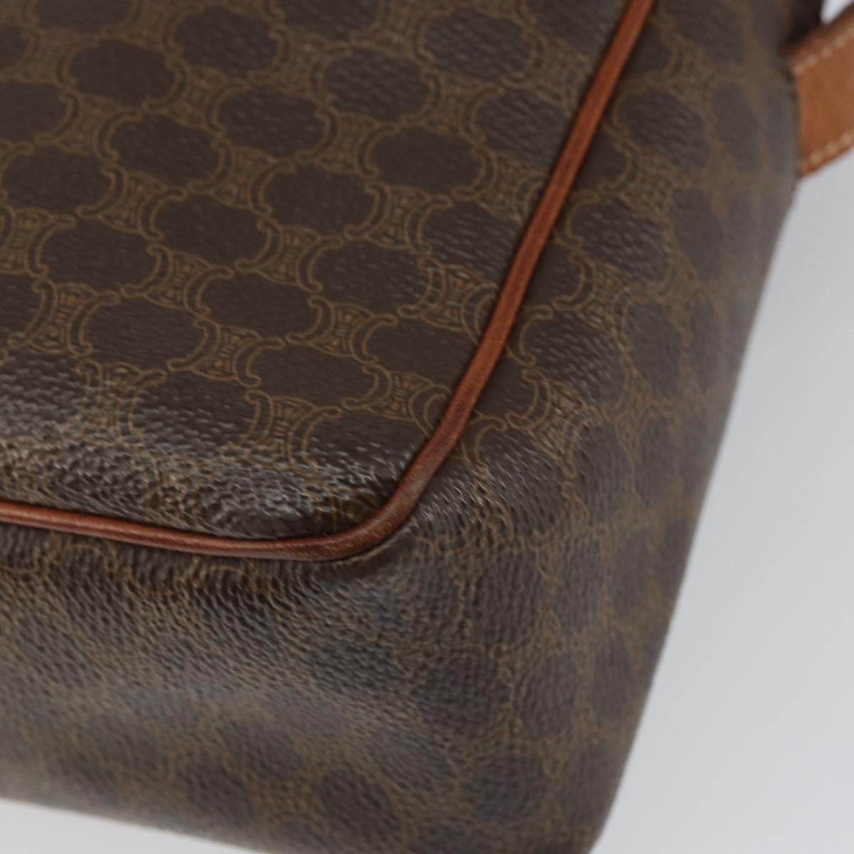 Celine Vintage Macadam Canvas And Leather Brown Canvas Shoulder Bag Bag (Pre-Owned)