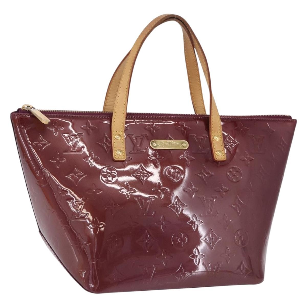 Louis Vuitton Bellevue Monogram Vernis Burgundy Patent_Leather Handbag (Pre-Owned)