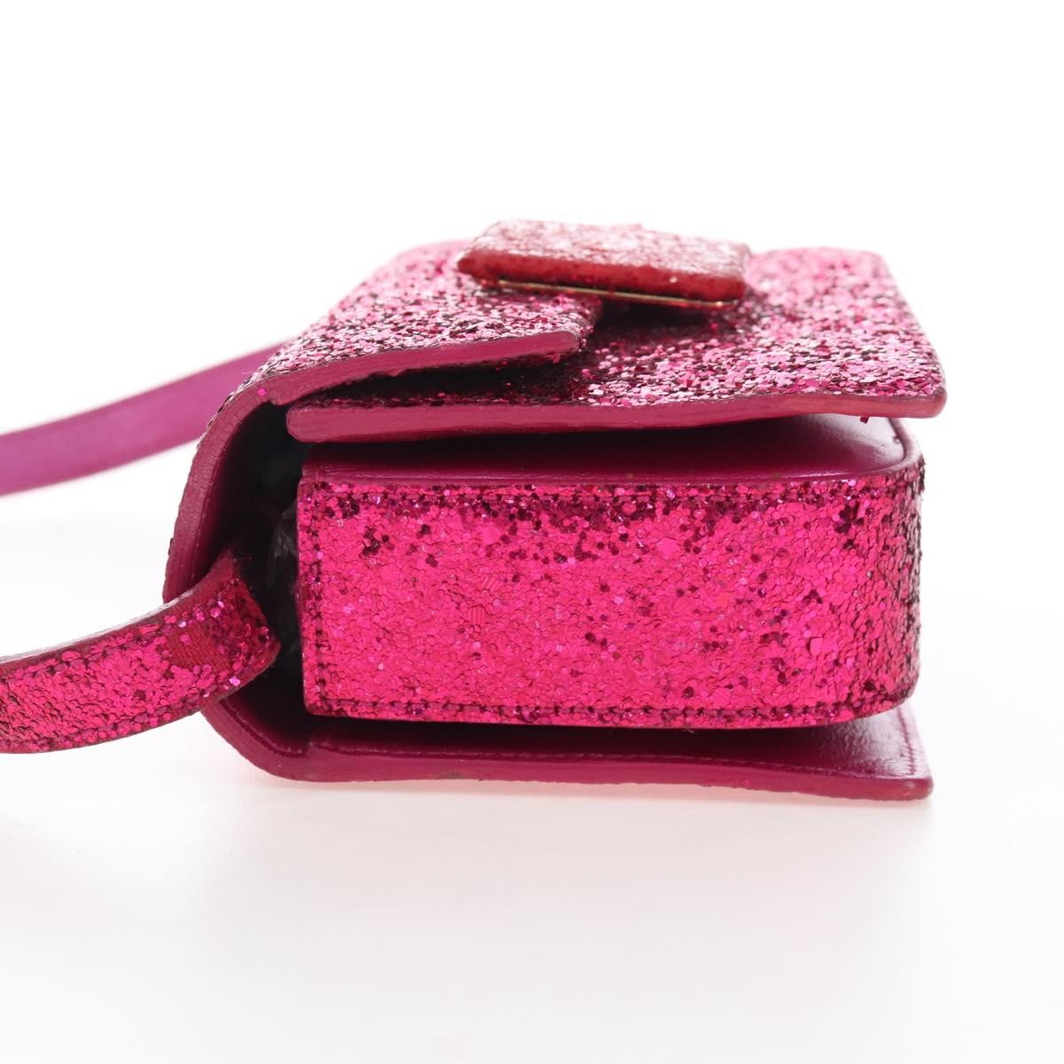 Saint Laurent Lulu Bunny Glitter Pink Leather Shoulder Bag Bag (Pre-Owned)