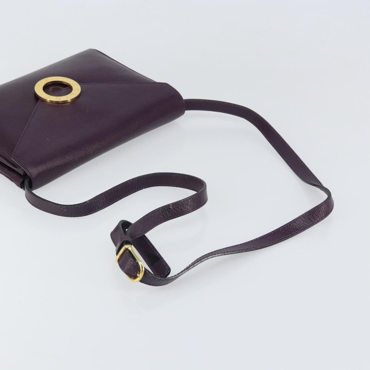 Celine Circle Logo Leather Purple Leather Shoulder Bag Bag (Pre-Owned)