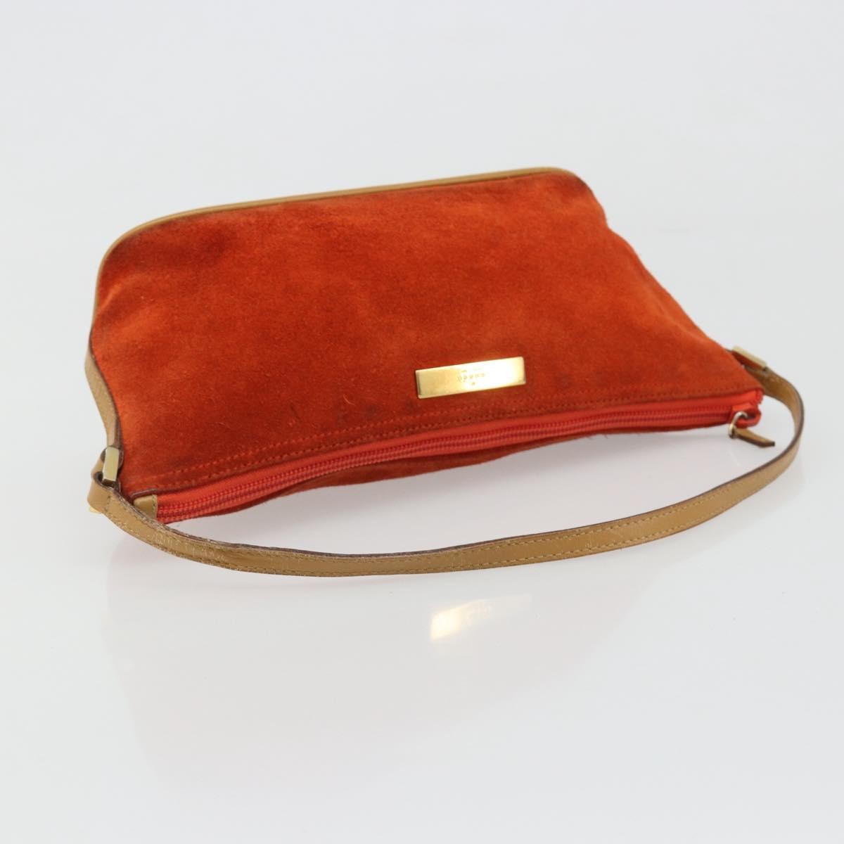 Gucci Vintage Suede Orange Suede Clutche & Pouche Bag (Pre-Owned)