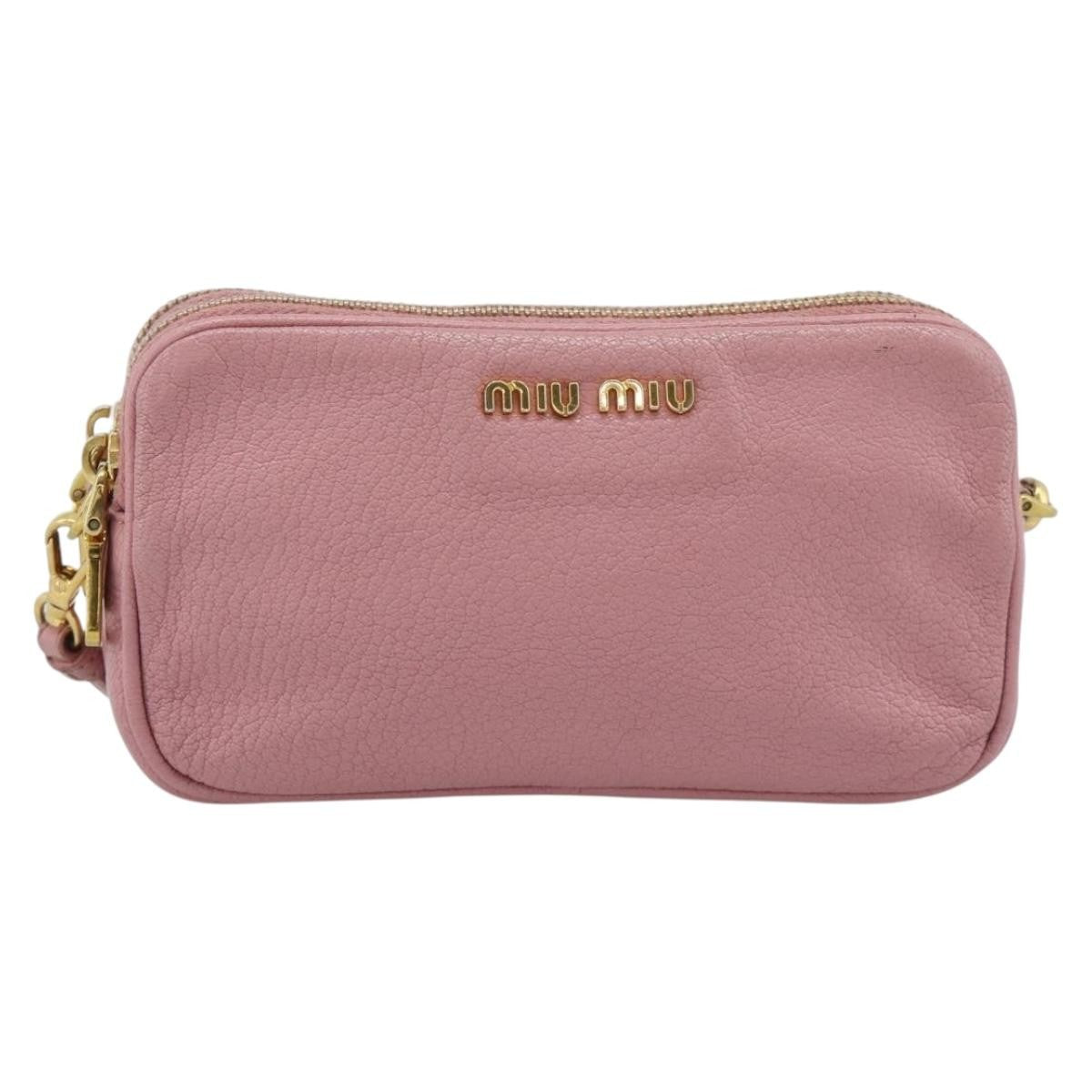 Miu Miu Vintage Leather Pink Leather Handbag (Pre-Owned)