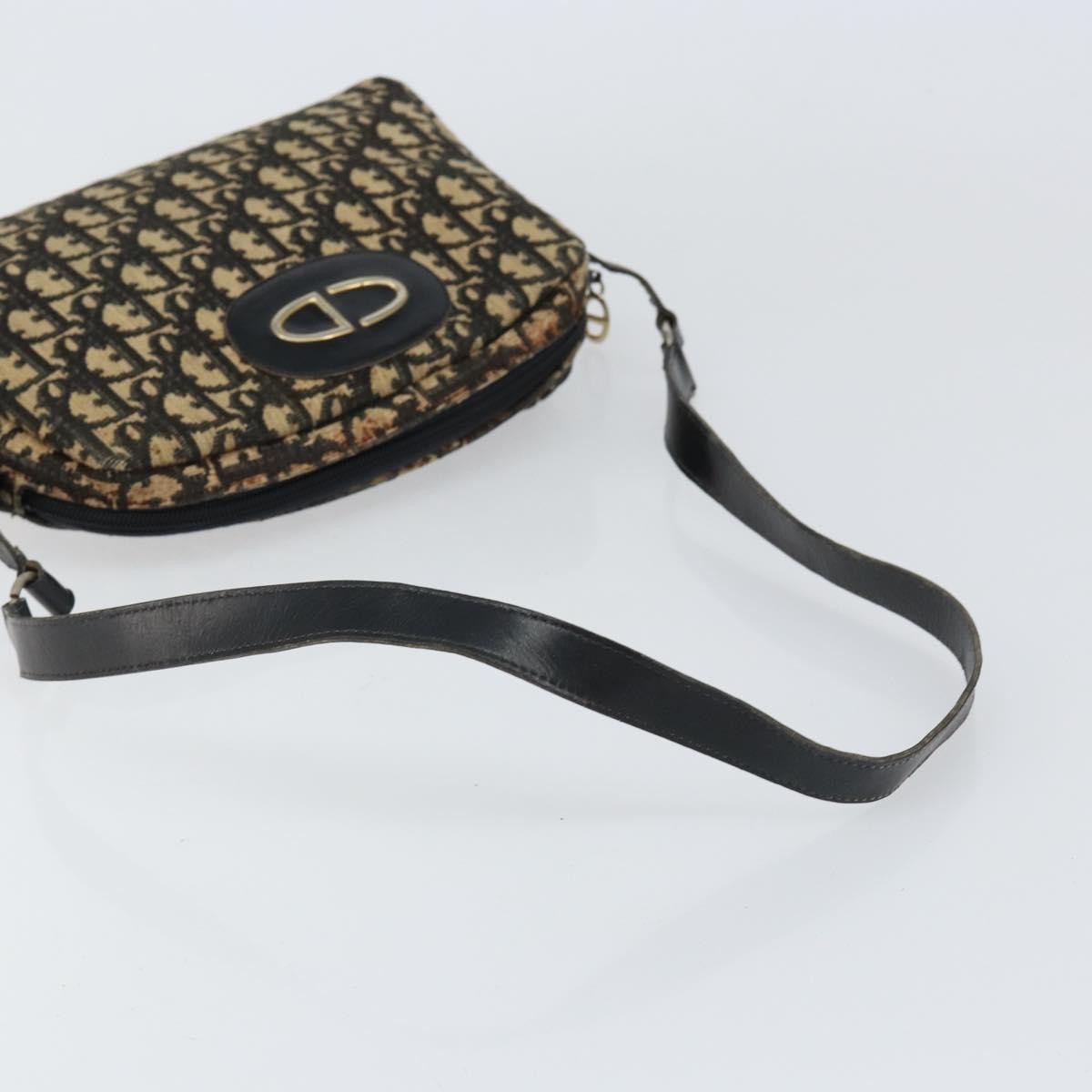Christian Dior Vintage Cd Trotter Canvas Black Canvas Shoulder Bag Bag (Pre-Owned)