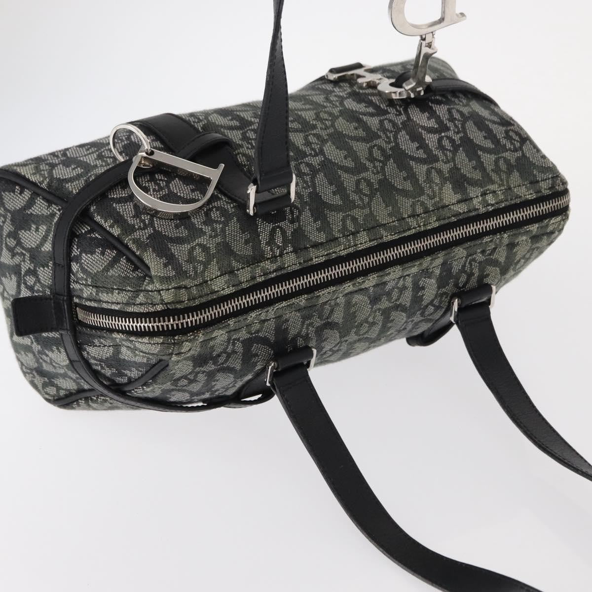 Christian Dior Vintage Trotter Zip Diorissimo Canvas Black Canvas Shoulder Bag Bag (Pre-Owned)