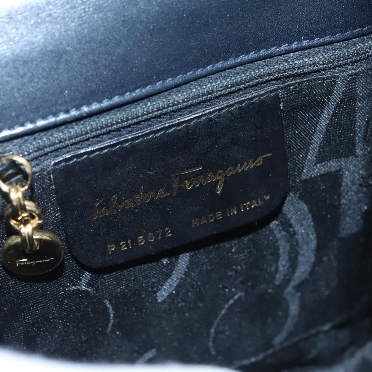 Salvatore Ferragamo Convertible Top Handle Leather Black Leather Handbag (Pre-Owned)