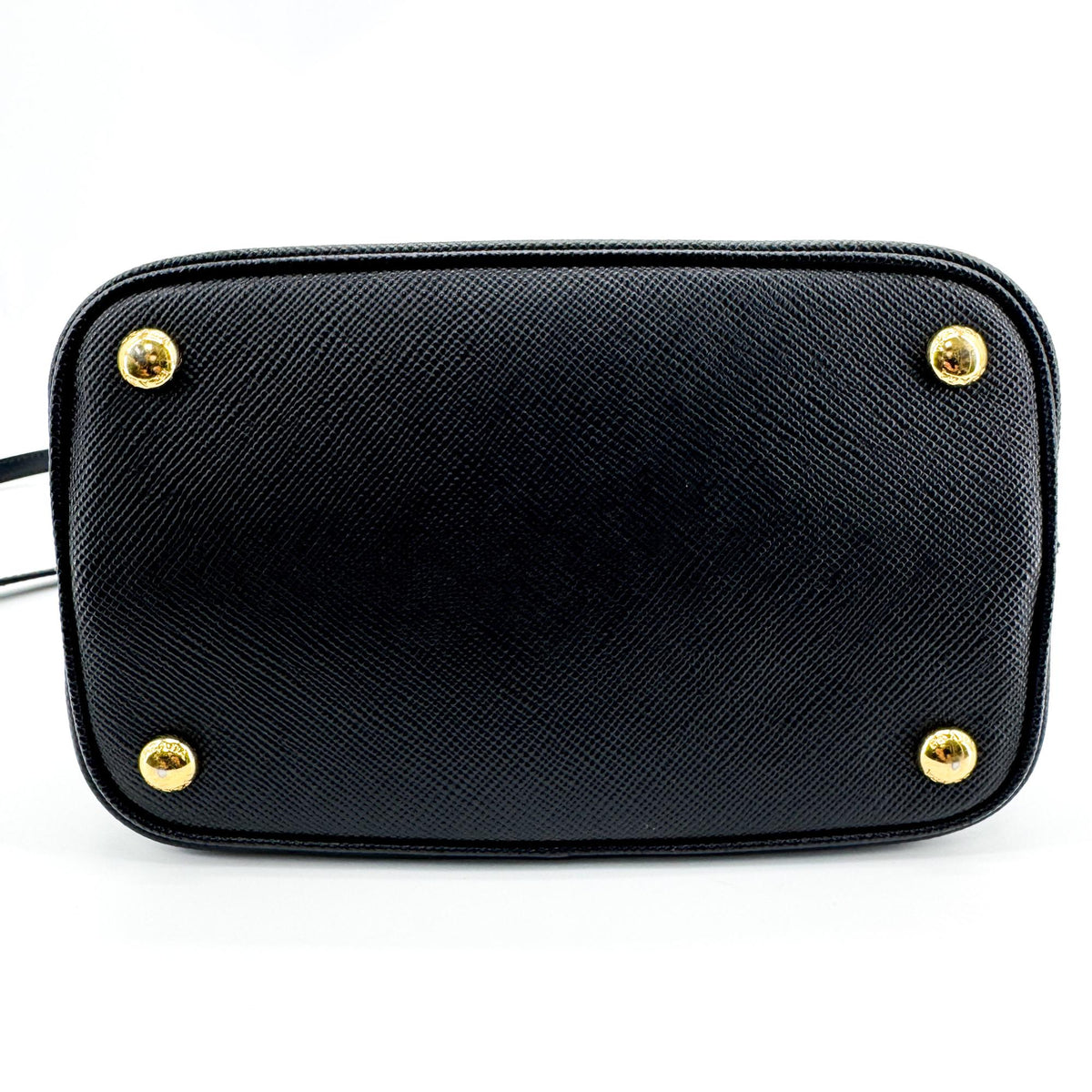 Prada Panier Bucket Saffiano Leather Black Leather Handbag (Pre-Owned)