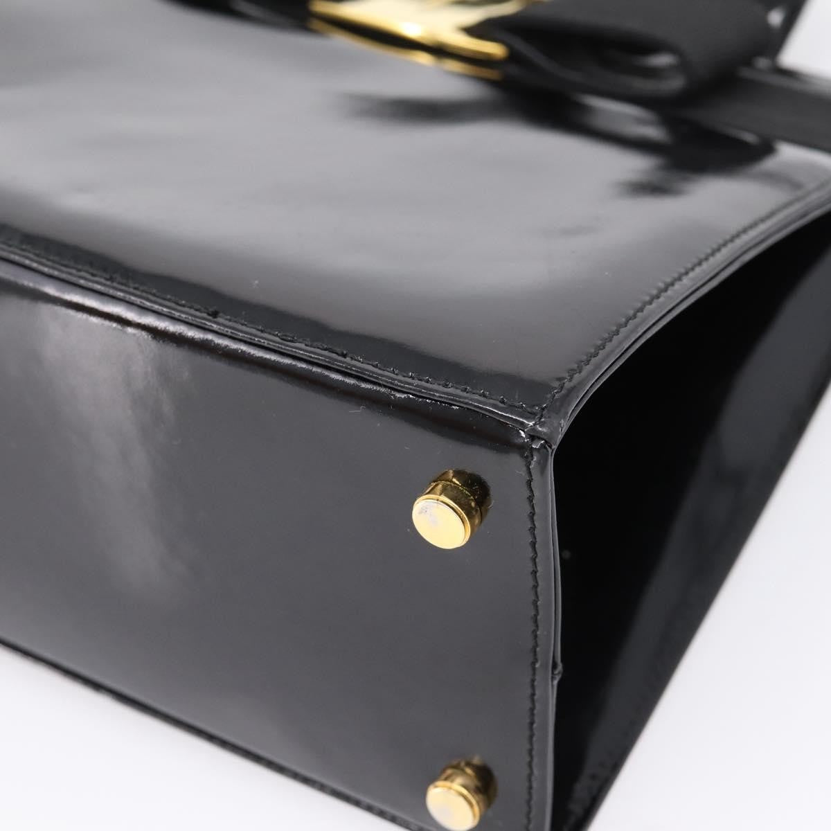 Salvatore Ferragamo Convertible Vara Bow Patent Leather Black Patent_Leather Handbag (Pre-Owned)
