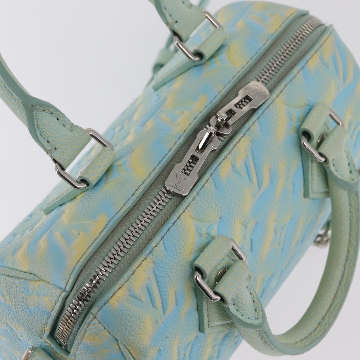 Louis Vuitton Speedy Bandouliere Stardust Monogram Empreinte Leather Green Leather Handbag (Pre-Owned)