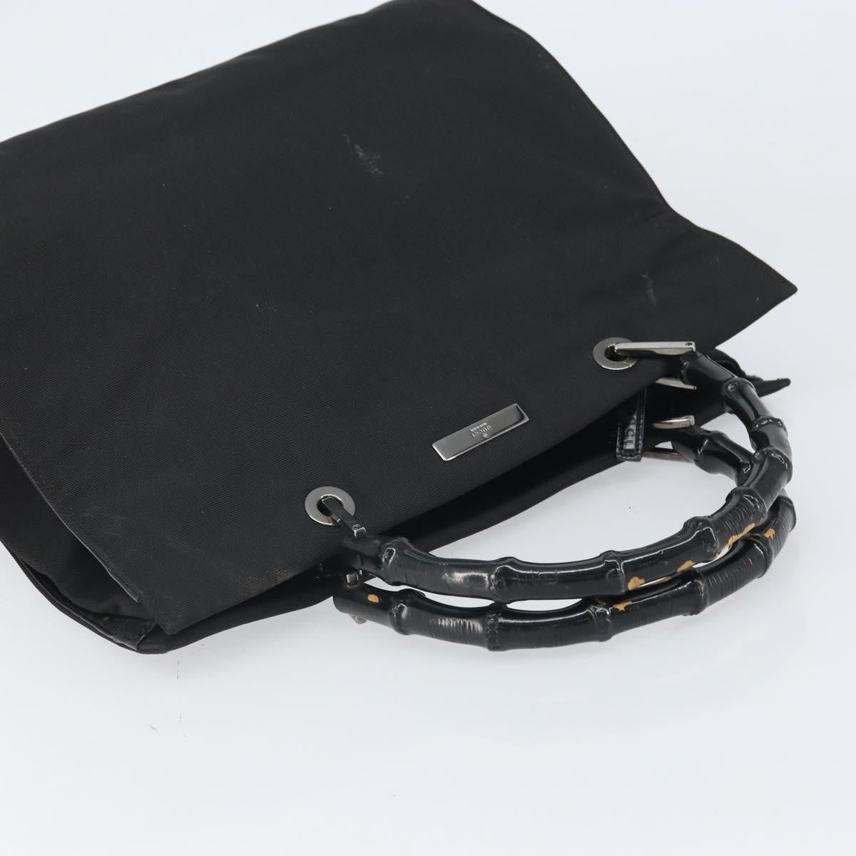 Gucci Bamboo Nylon Black Nylon Tote Bag Bag (Pre-Owned)