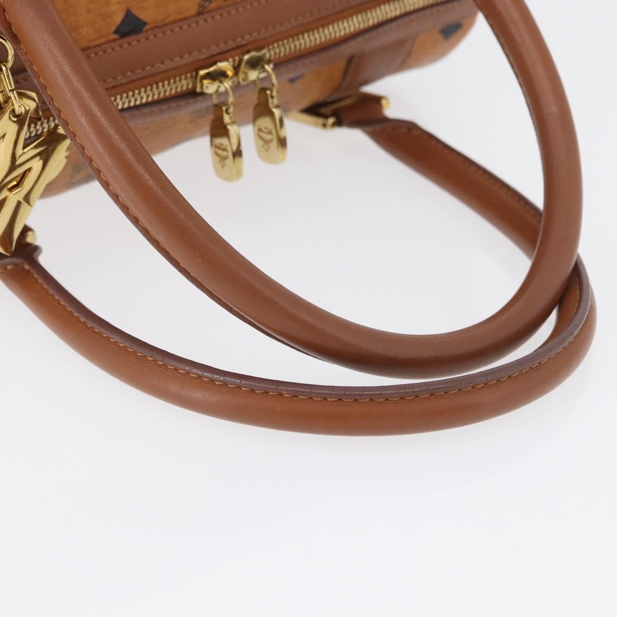 MCM Visetos Logogramme Leather Brown Leather Handbag (Pre-Owned)