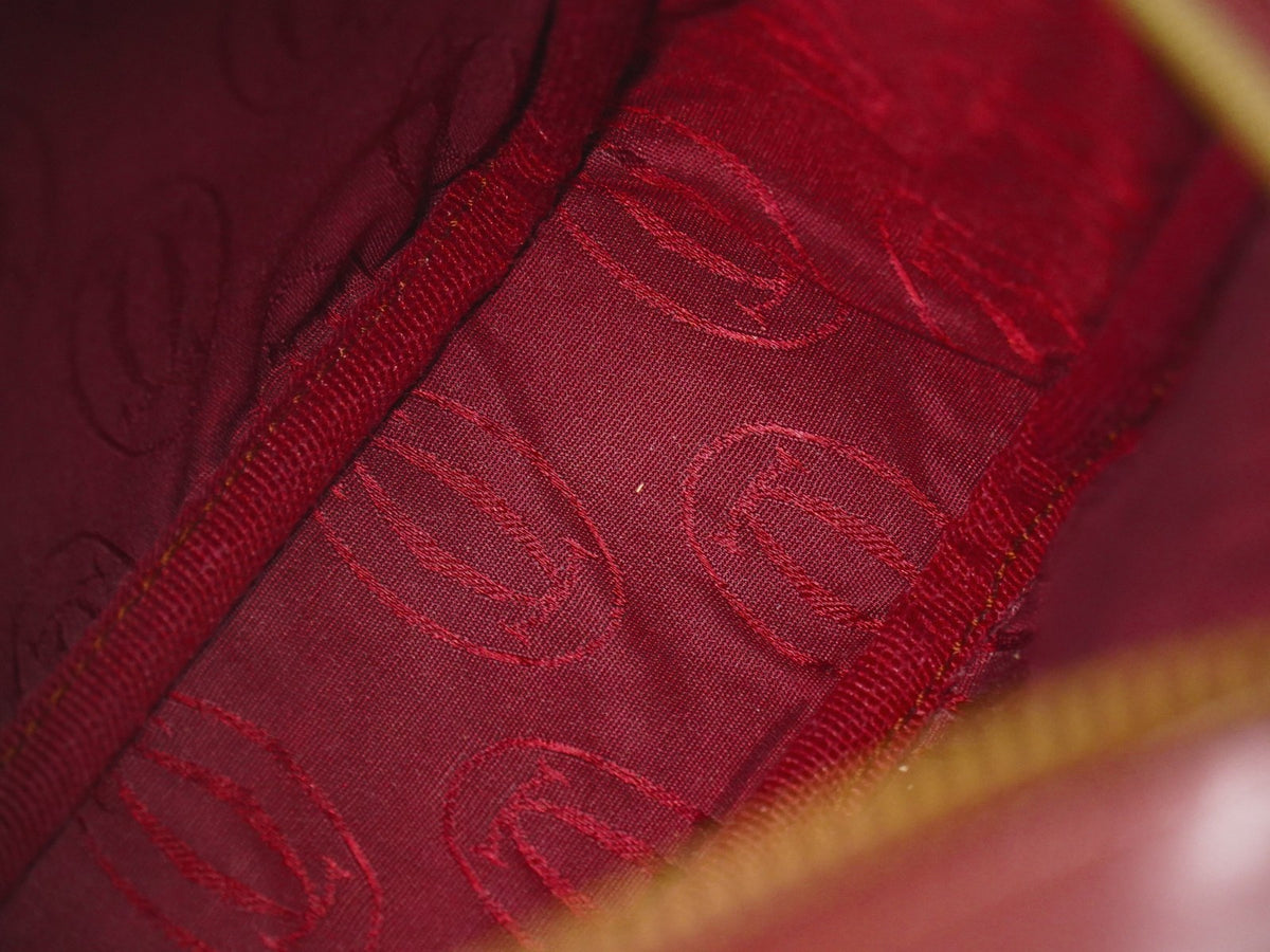 Cartier Must De Cartier Leather Burgundy Leather Shoulder Bag Bag (Pre-Owned)