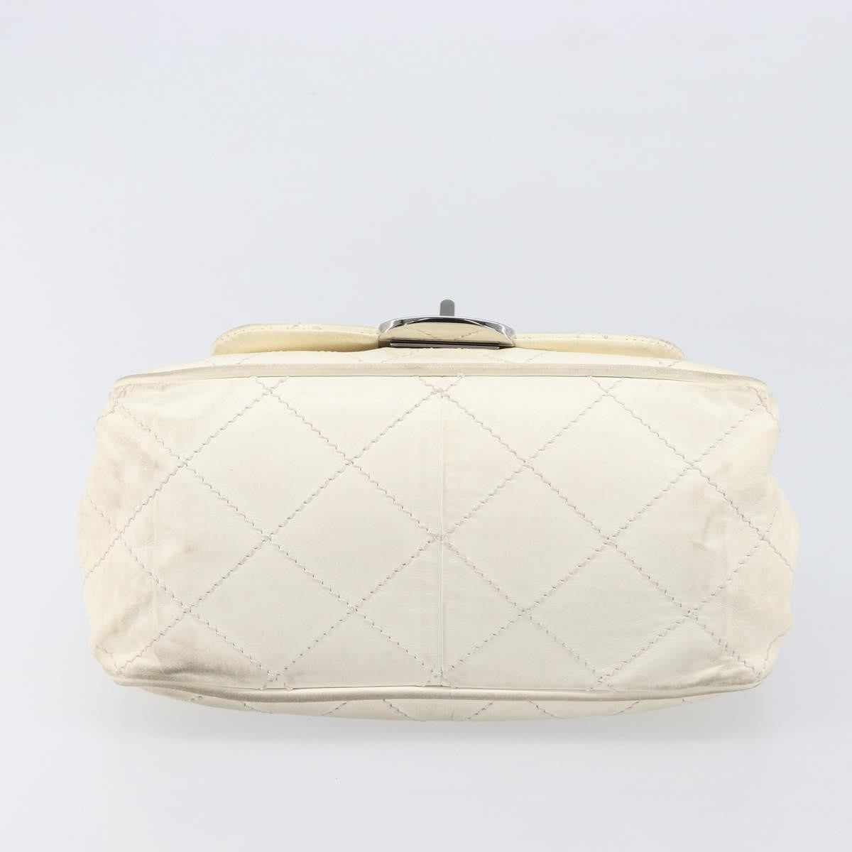 Chanel Mademoiselle Lock Accordion Flap Quilted Lambskin Beige Leather Handbag (Pre-Owned)