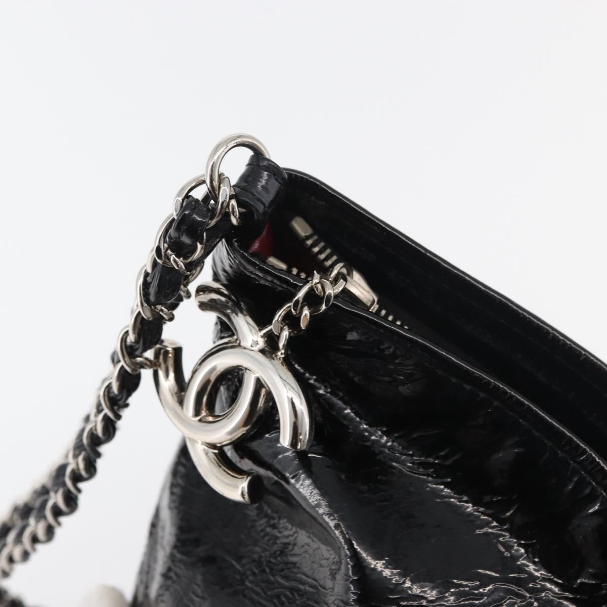 Chanel Bon Bon Pyramid Wristlet Patent Black Patent_Leather Shoulder Bag Bag (Pre-Owned)