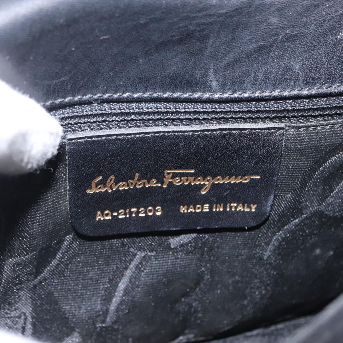 Salvatore Ferragamo Vala Leather Black Leather Shoulder Bag Bag (Pre-Owned)