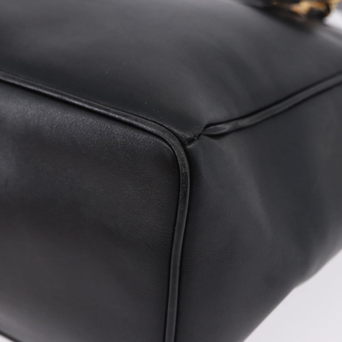 Christian Dior Vintage Tote Leather Black Leather Tote Bag Bag (Pre-Owned)