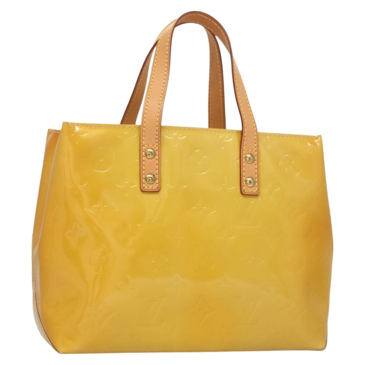 Louis Vuitton Reade Monogram Vernis Yellow Patent_Leather Handbag (Pre-Owned)
