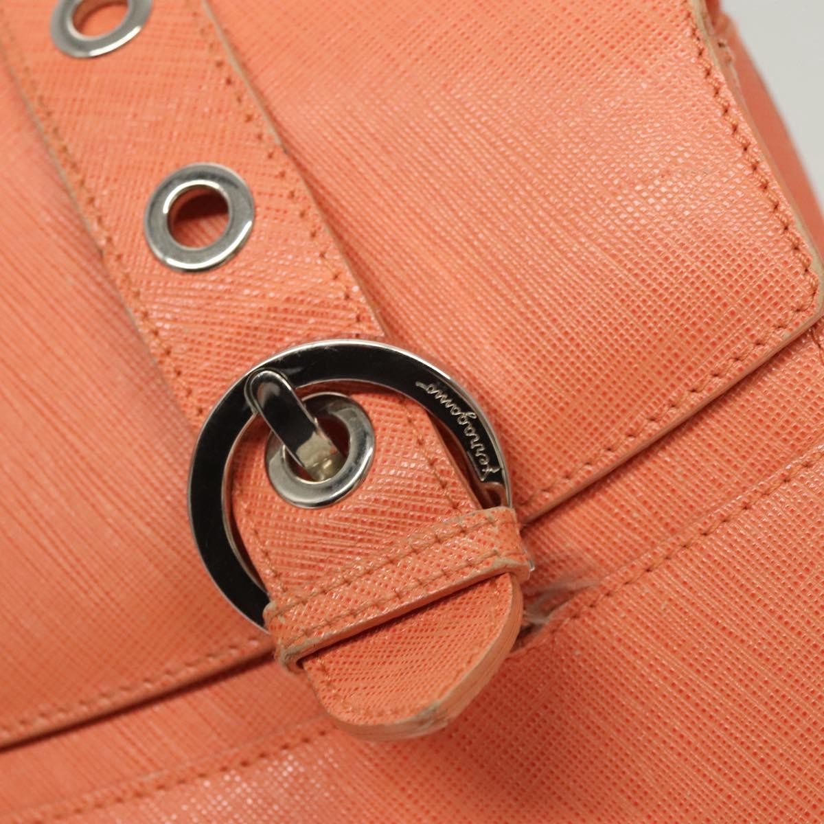 Salvatore Ferragamo Gancini Leather Orange Leather Handbag (Pre-Owned)
