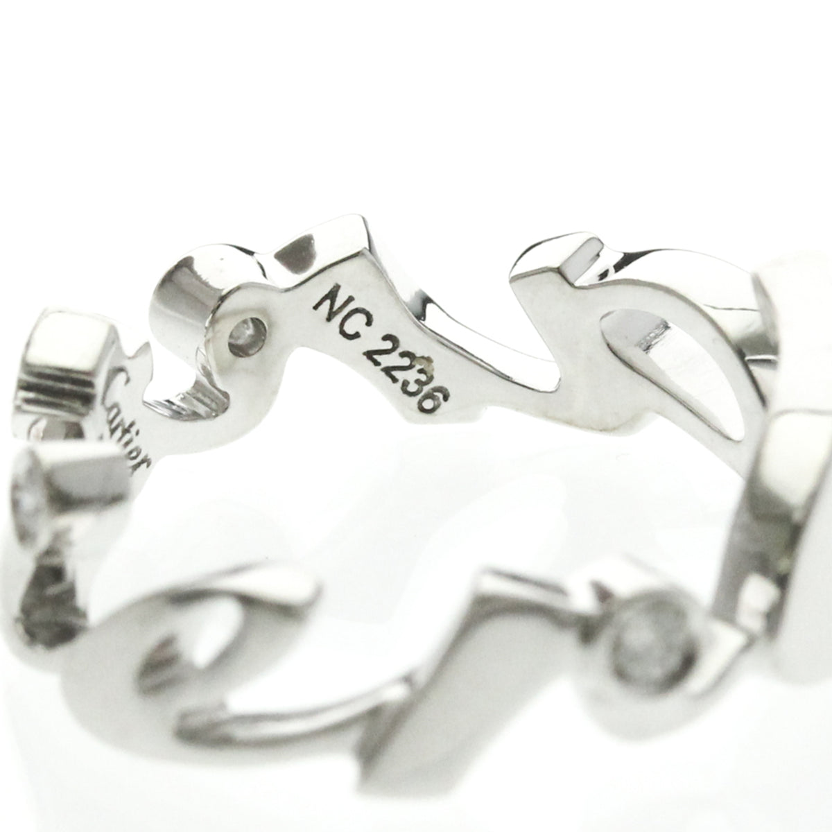 Cartier Signature 18K White Gold Silver White_Gold Ring Jewelry (Pre-Owned)