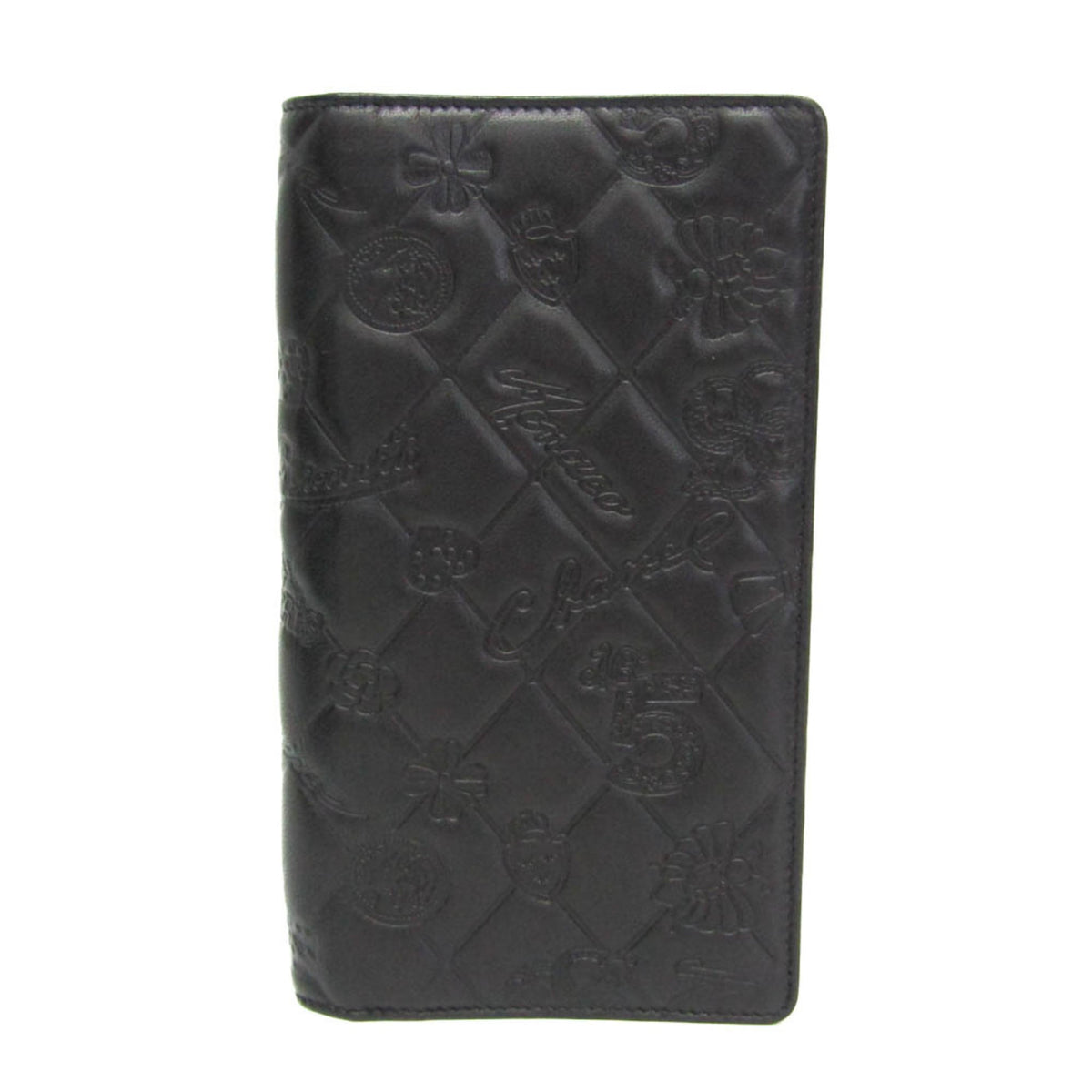 Chanel Lucky Symbols Yen Embossed Quilted Patent Black Leather Wallets Accessory (Pre-Owned)