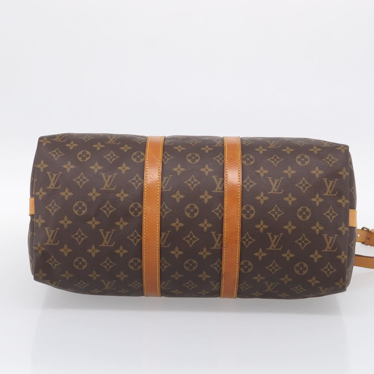 Louis Vuitton Keepall Bandouliere Monogram Canvas Brown Canvas Travel Bag Bag (Pre-Owned)