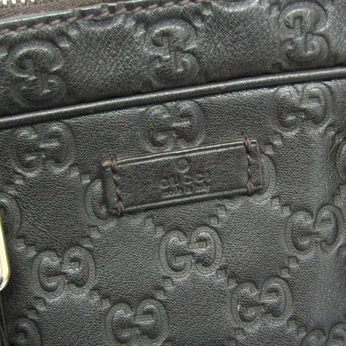 Gucci Gucci Marmont Black Leather Brown Leather Briefcase Bag (Pre-Owned)