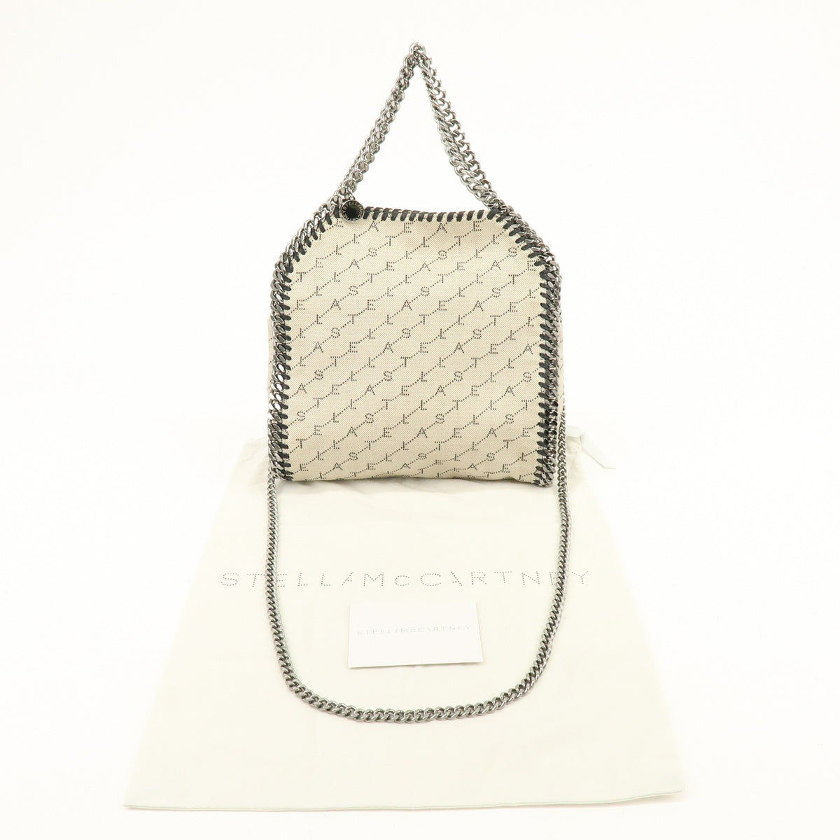 Stella Mccartney Falabella Faux Leather Beige Canvas Tote Bag Bag (Pre-Owned)