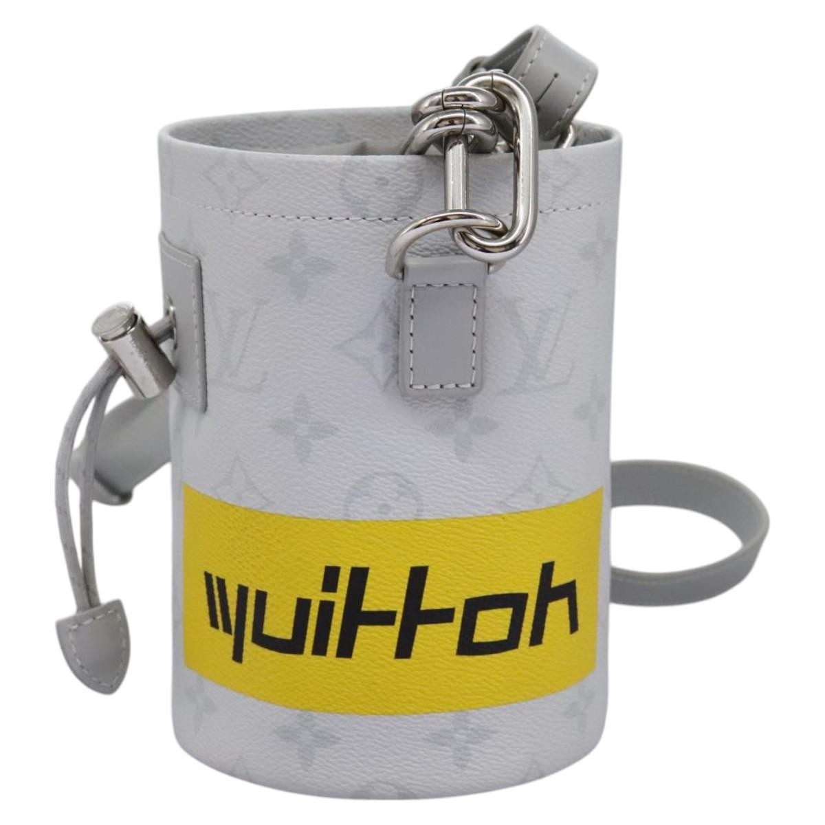 Louis Vuitton Chalk Nano Limited Edition Logo Story Monogram Canvas Gray Canvas Clutche & Pouche Bag (Pre-Owned)