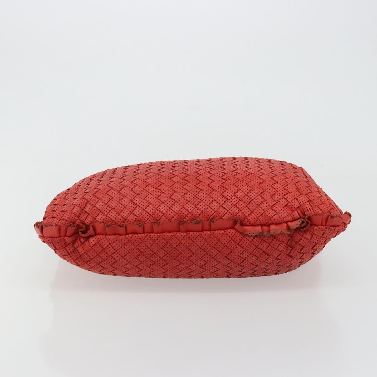Bottega Veneta Intrecciato Shoulder Leather Red Leather Shoulder Bag Bag (Pre-Owned)