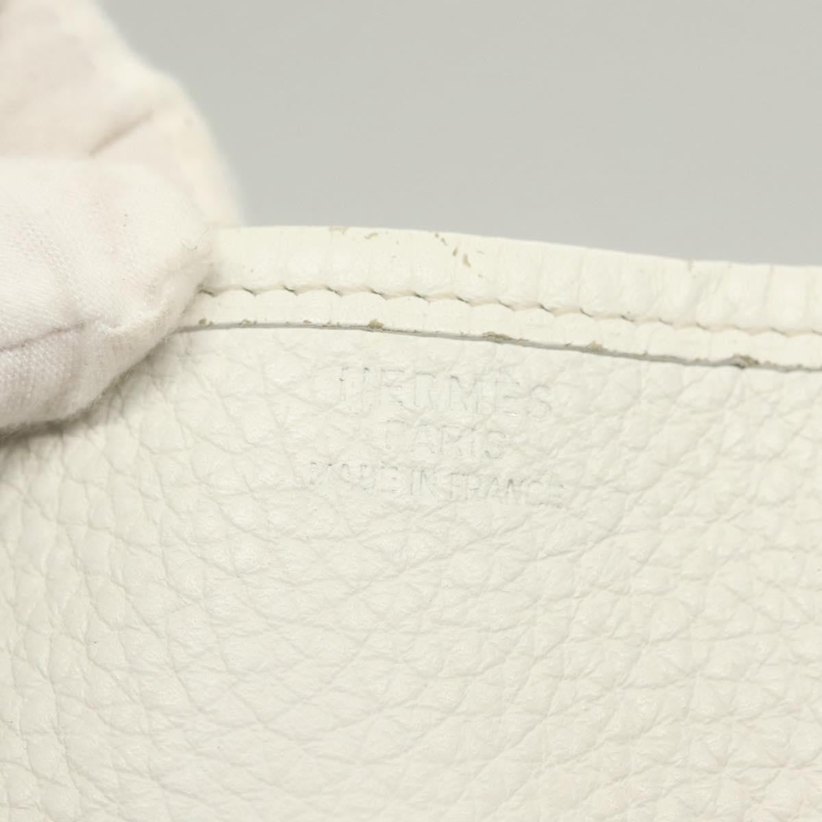 Hermes Evelyne Bag Gen I Togo White Leather Handbag (Pre-Owned)